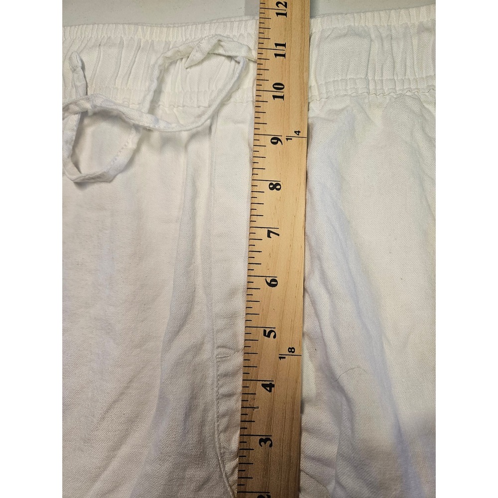 Gap Shorts Women XL White Linen Blend Drawstring Resort High Rise #636 - Picture 8 of 9